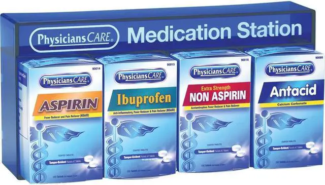 Alt view image 3 of 8 - PhysiciansCare ACM90780 Medication Station: Aspirin, Ibuprofen, Non Aspirin Pain Reliever, Antacid