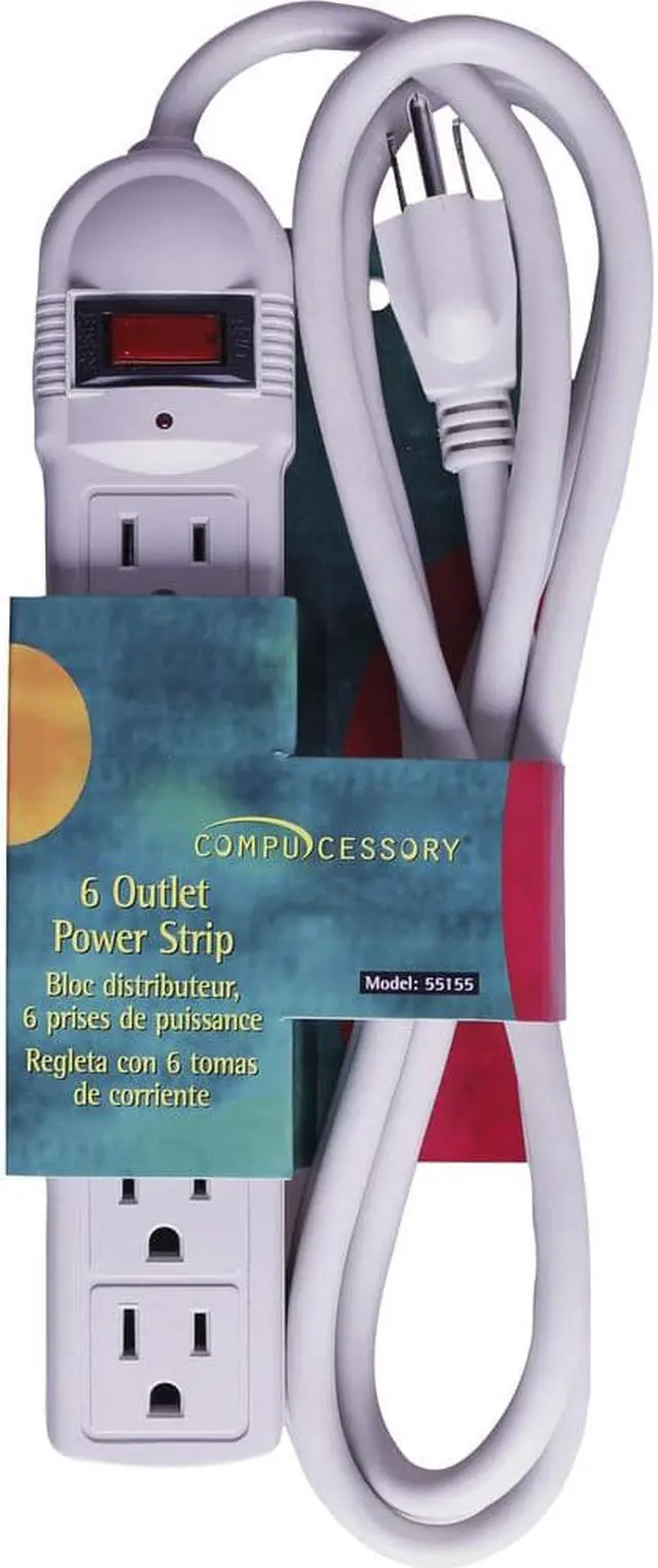 Alt view image 3 of 5 - Compucessory  Power Strip 55155