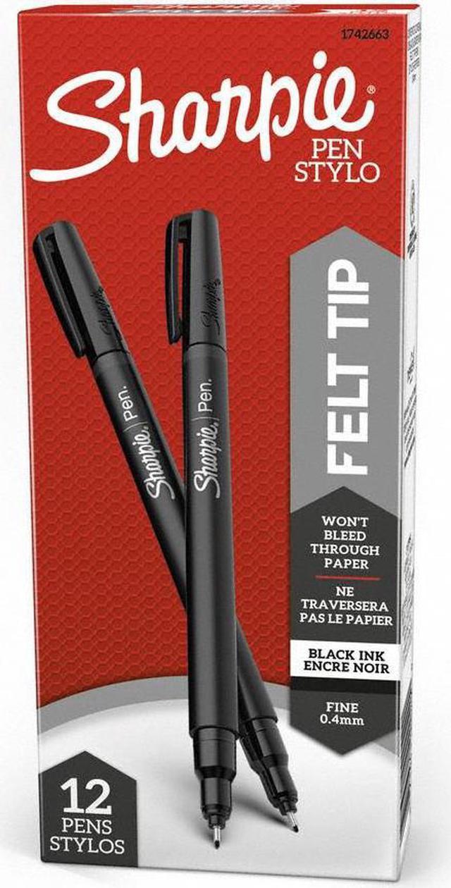 Black Permanent Marker, Fine Tip, PK12