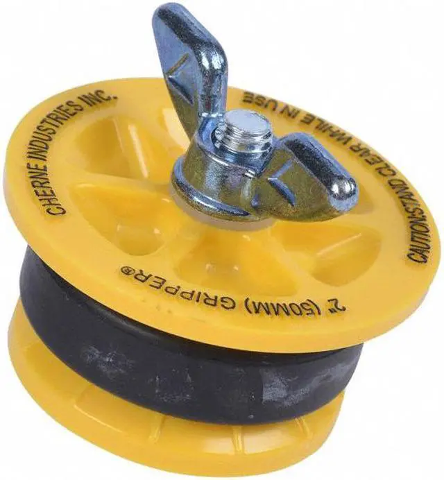 Alt view image 2 of 3 - CHERNE 270229 Pipe Plug, Wing Nut Head, End of Pipe Seal, For 2 in Pipe,
