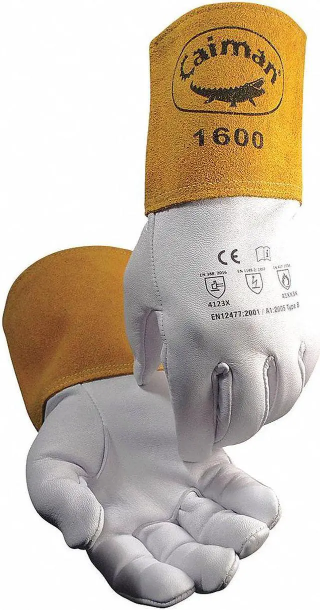 Alt view image 5 of 7 - caiman white goatskin, long cuff, weldingtig/mig xlarge