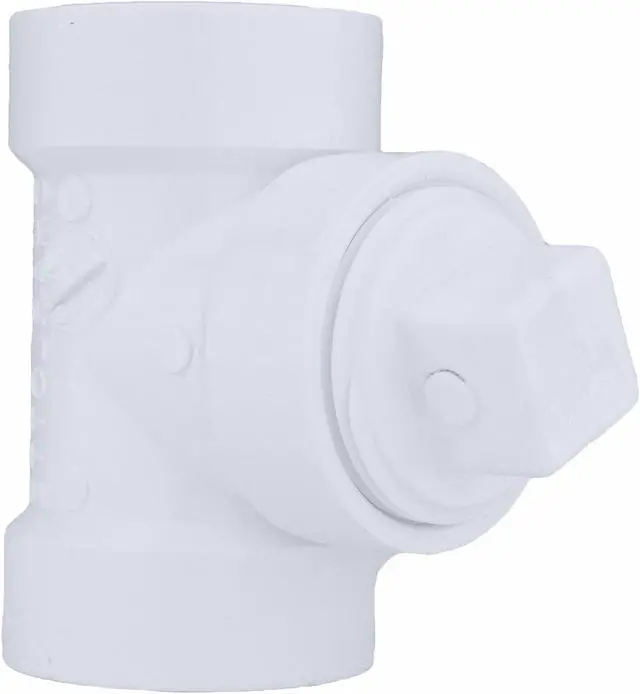 Main image of ZORO SELECT 05997 PVC Cleanout Tee with Plug, Hub x Hub x FNPT, 1-1/2 in Pipe