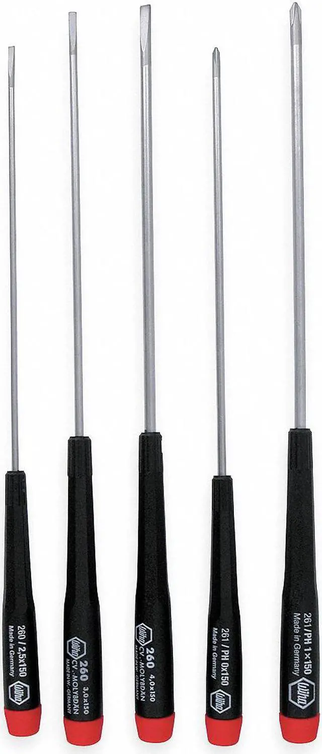 Alt view image 3 of 4 - WIHA 26192 Precision Screwdriver Set, Phillips/Slotted Tip, 1/8 in, 3/32 in,