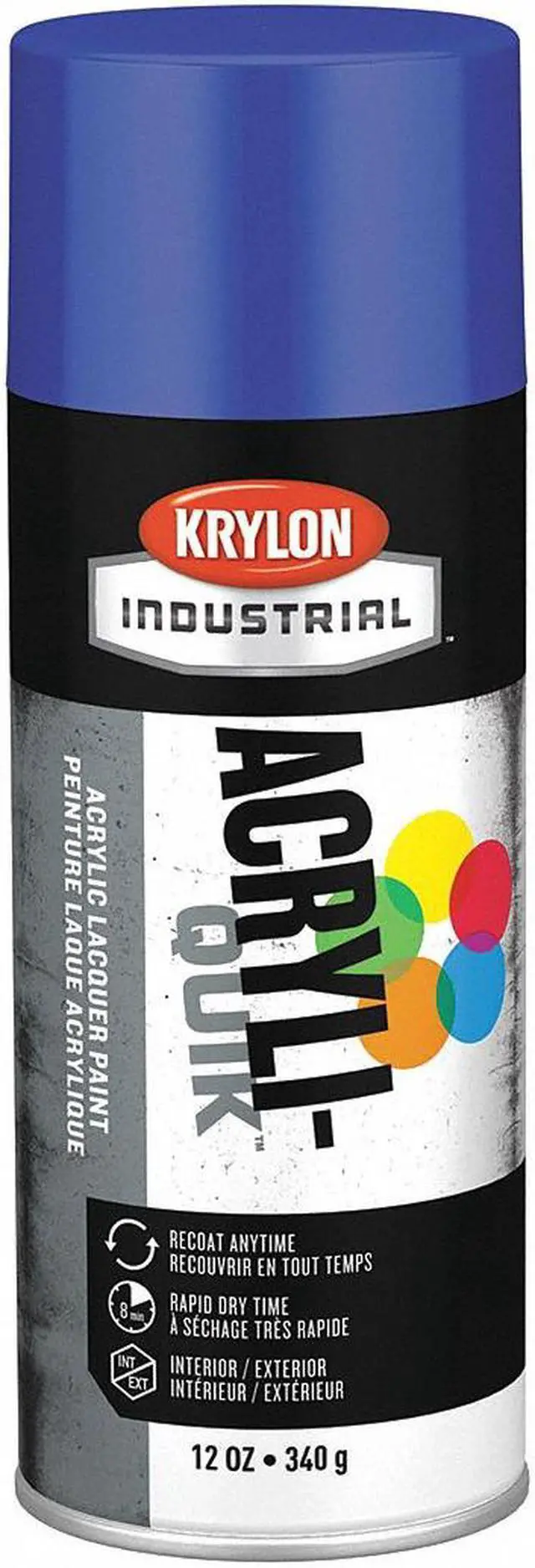 Main image of KRYLON INDUSTRIAL K01910A07 Spray Paint, True Blue, Gloss, Solvent, 12 oz