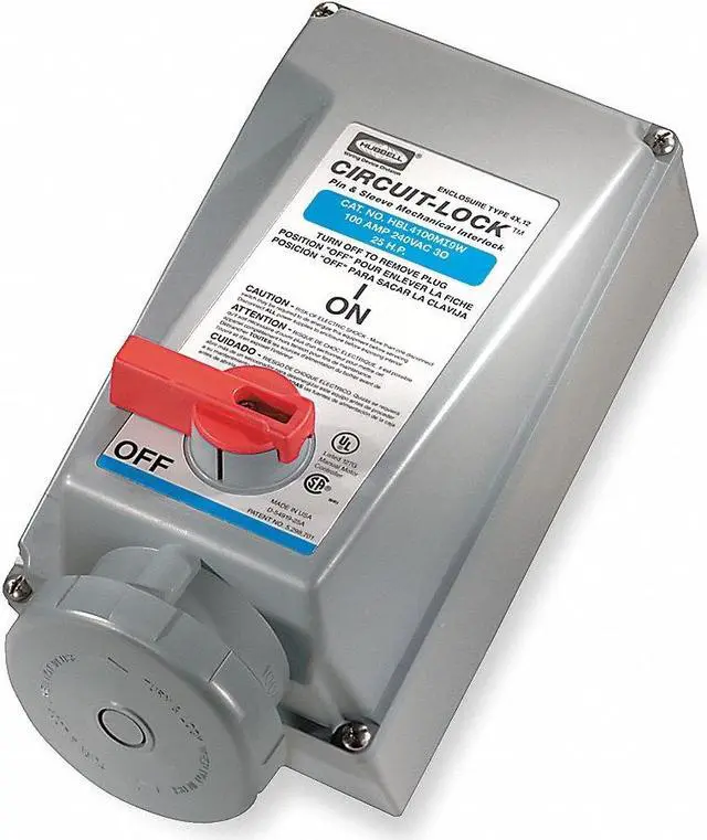 Alt view image 3 of 3 - HUBBELL WIRING DEVICE-KELLEMS HBL560MI9W WTMchIntrlkDvc,4P5W,60A,120/208VAC,15hp