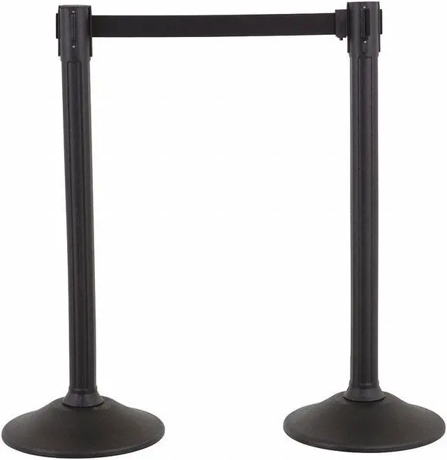 Alt view image 2 of 8 - US WEIGHT U2000 Barrier Post with Belt,HDPE,Black,PR