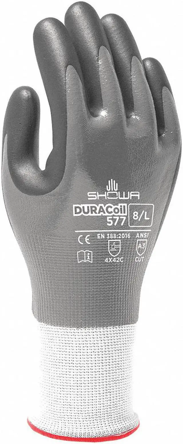 Alt view image 2 of 2 - SHOWA 577XXL-10-V Cut Resistant Coated Gloves, Cut Level A3 ,Foam Nitrile