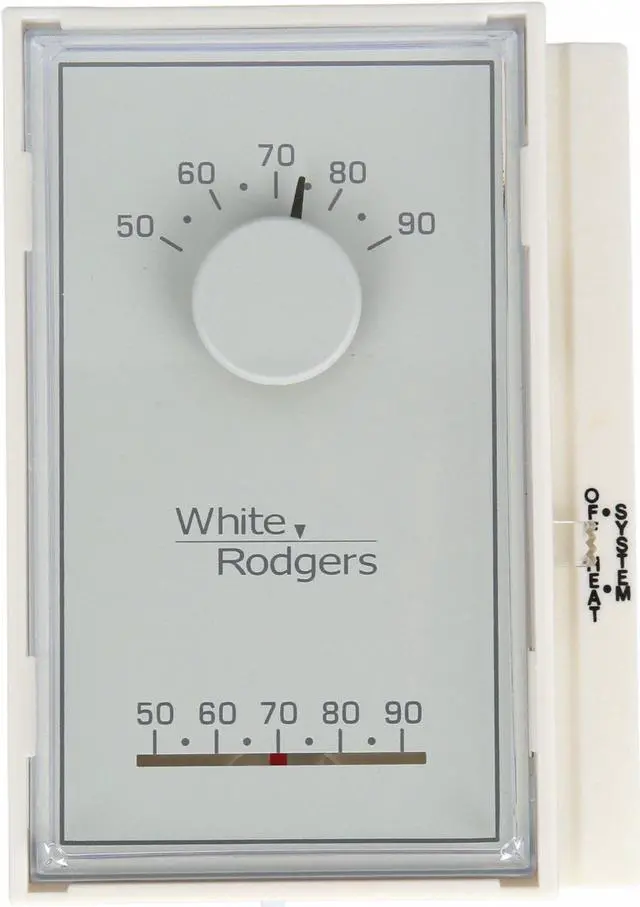 Main image of WHITE-RODGERS 1E50N-301 Standard Mechanical Thermostats, 1 H, 0 C, Hardwired,