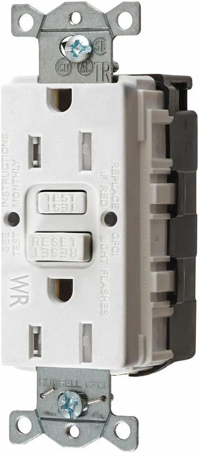 Main image of HUBBELL WIRING DEVICE-KELLEMS GFTWRST15SNAPW GFCI Rceptcle,Commer.,Wht,15A,0.5