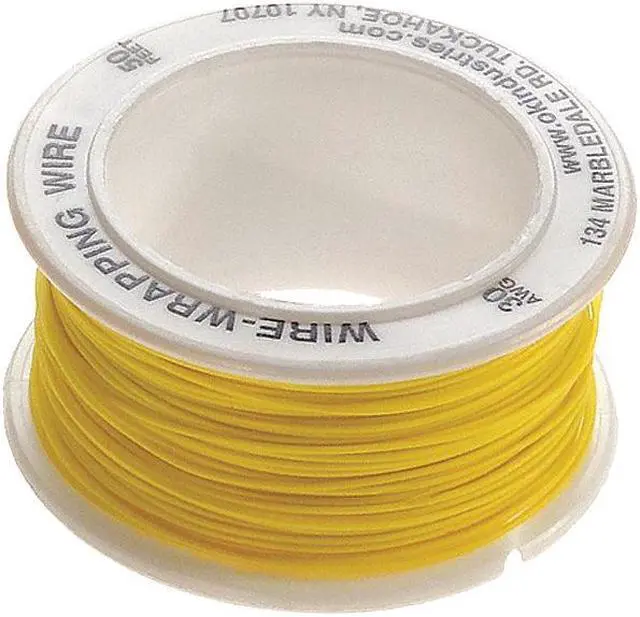 Alt view image 2 of 2 - OK INDUSTRIES R-30Y-0050 Spooled Wrapping Wire, 30 AWG, Yellow, Kynar(R), 50 ft