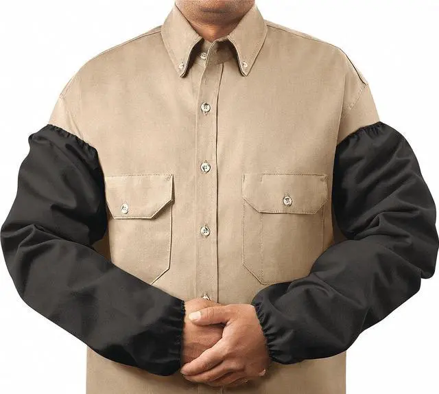 Alt view image 2 of 3 - Steiner 1084-23EE 23" Black 9 oz FR Cotton Sleeves Standard Elastic Black Pair