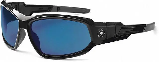 Alt view image 5 of 11 - Ergodyne 56092 Skullerz Loki Safety Glass/Goggle, Black Frame/Blue Mirror Lens,Nylon/Polycarb