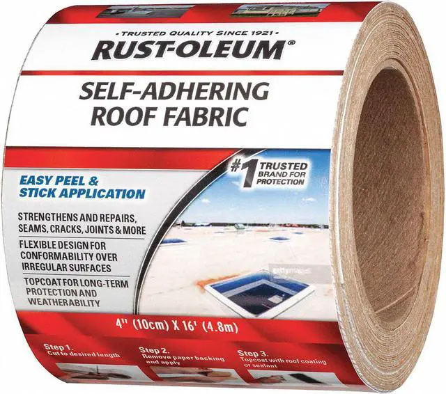 Main image of RUST-OLEUM 345650 Roof Repair Tape,4" x 16 ft.,White