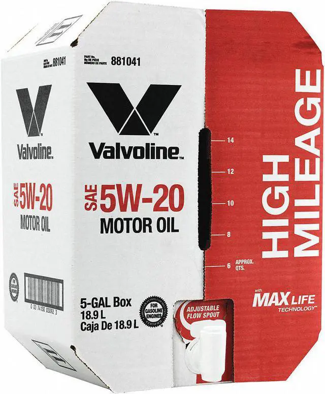 Alt view image 2 of 2 - VALVOLINE 881041 Motor Oil,5 gal. Sz,5W-20 SAE Grade,Box