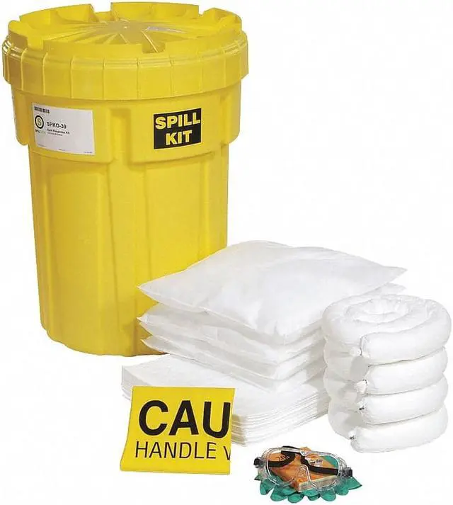 Main image of SPILLTECH SPKO-30 Spill Kit, 23 gal Volume Absorbed per Kit, 30 gal Capacity,