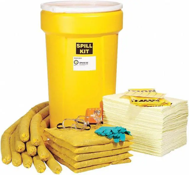Main image of SPILLTECH SPKHZ-55 Spill Kit, 49 gal Volume Absorbed per Kit, 55 gal Capacity,
