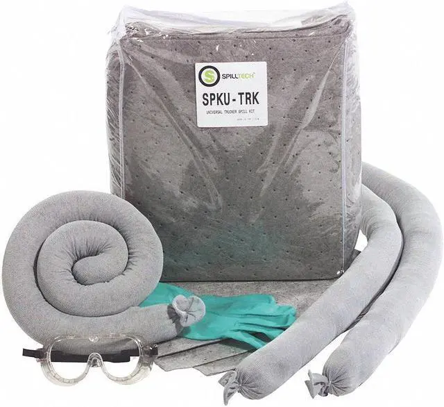 Main image of SPILLTECH SPKU-TRK Spill Kit, 9 gal Volume Absorbed per Kit, Bag, Clear, 28