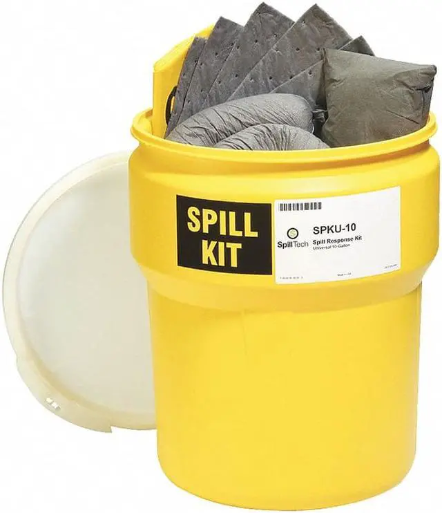 Main image of SPILLTECH SPKU-10 Spill Kit, 10 Gallon Volume Absorbed per Kit, 10 Gallon