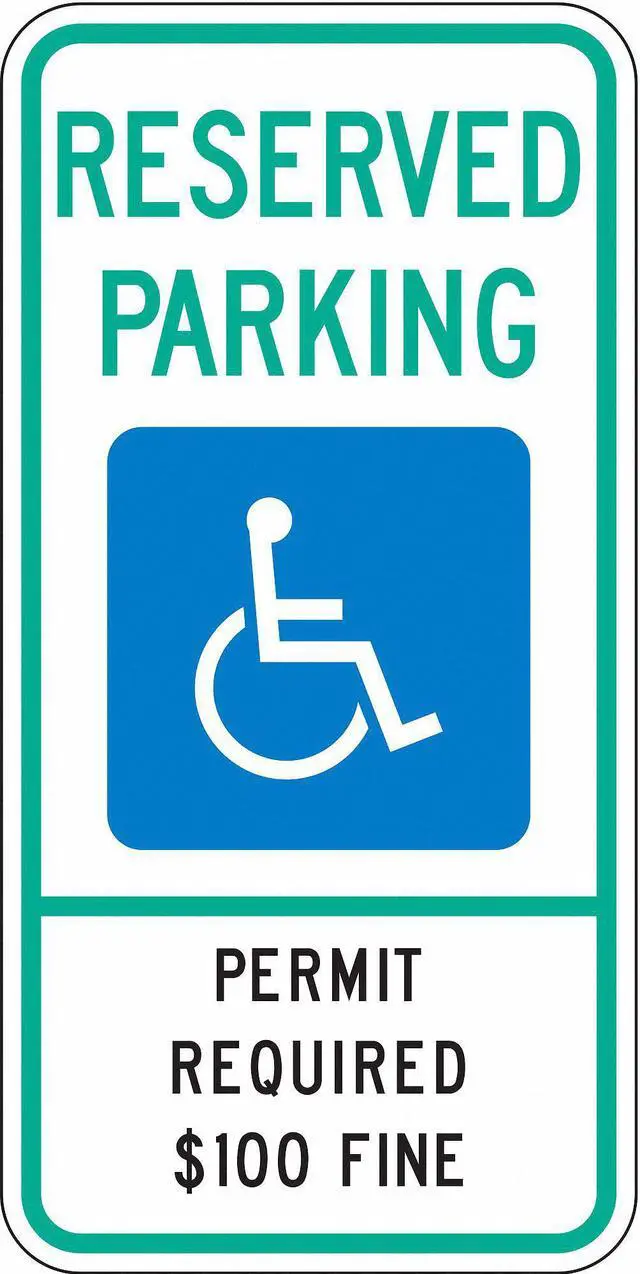 Alt view image 2 of 2 - LYLE HC-MT01-12HA Handicap Parking Sign, 12" W, 24" H, English, Aluminum,