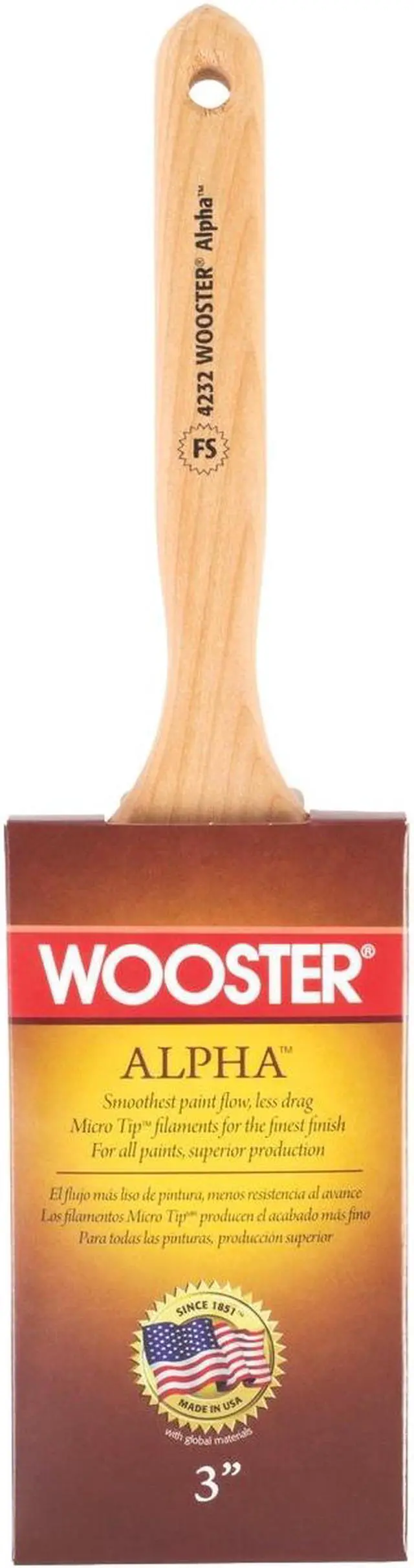 Alt view image 4 of 4 - WOOSTER 4232-3 3" Flat Sash Firm, Micro Tip Bristle, Paint Brush, Wood Handle