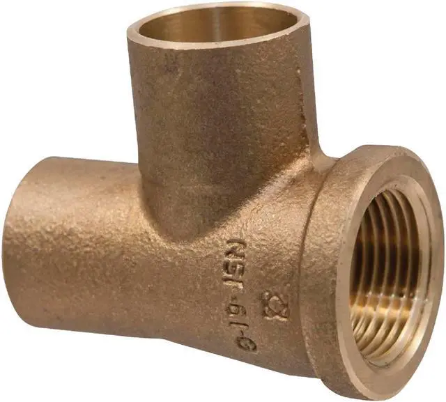 Alt view image 3 of 3 - Nibco 714RR-LF Cast Bronze Tee, 3/4" x 1/2" x 3/4"