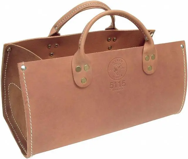 Alt view image 2 of 7 - KLEIN TOOLS 5115 Tool Tote, Brown, Leather, 0 Pockets
