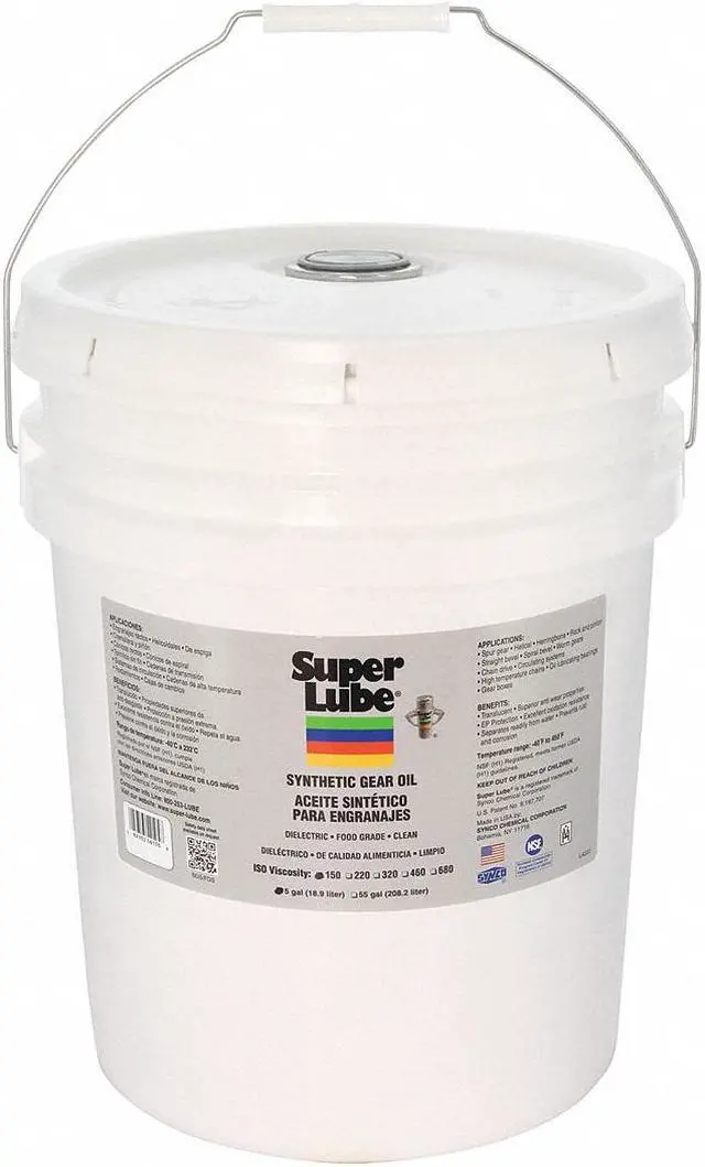 Main image of SUPER LUBE 54105 5 gal. Gear Oil Pail, 150 ISO Viscosity, 85W SAE, Translucent