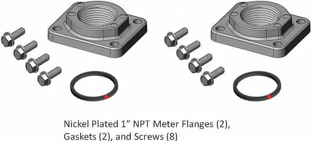 Alt view image 3 of 4 - Fill-Rite KIT900PF1N 1-Inch NPT Nickel Plated Meter Flange O-Ring and Bolt Kit