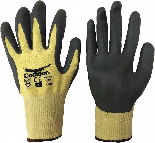 Alt view image 2 of 2 - CONDOR 21AH88 Cut-Resistant Coated Gloves, Cut Level A4 ,Dipped ,Nitrile ,Foam