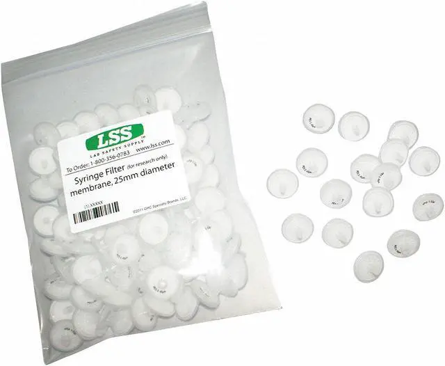 Alt view image 2 of 2 - LAB SAFETY SUPPLY 12K967 Pvdf Syringe Filters 0.45,PK100