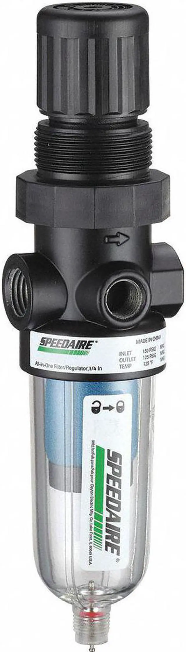 Alt view image 2 of 2 - SPEEDAIRE 4ZK80 Filter/Regulator,1/8in NPT, oil removal