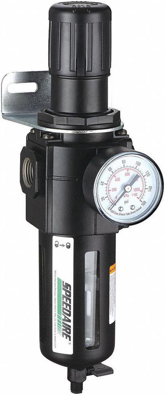 Alt view image 2 of 2 - SPEEDAIRE 4ZL01 Filter-Regulator, 1/2 in NPT, 212 cfm, 40 micron, 5 psi to 150
