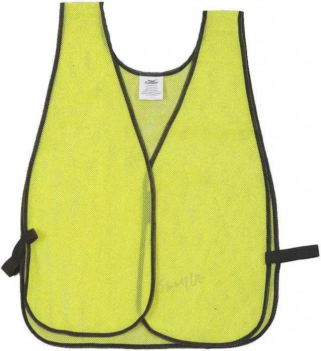 Alt view image 2 of 3 - CONDOR 1YAC5 High Visibility Safety Vest, Polyester Mesh, Hook-and-Loop