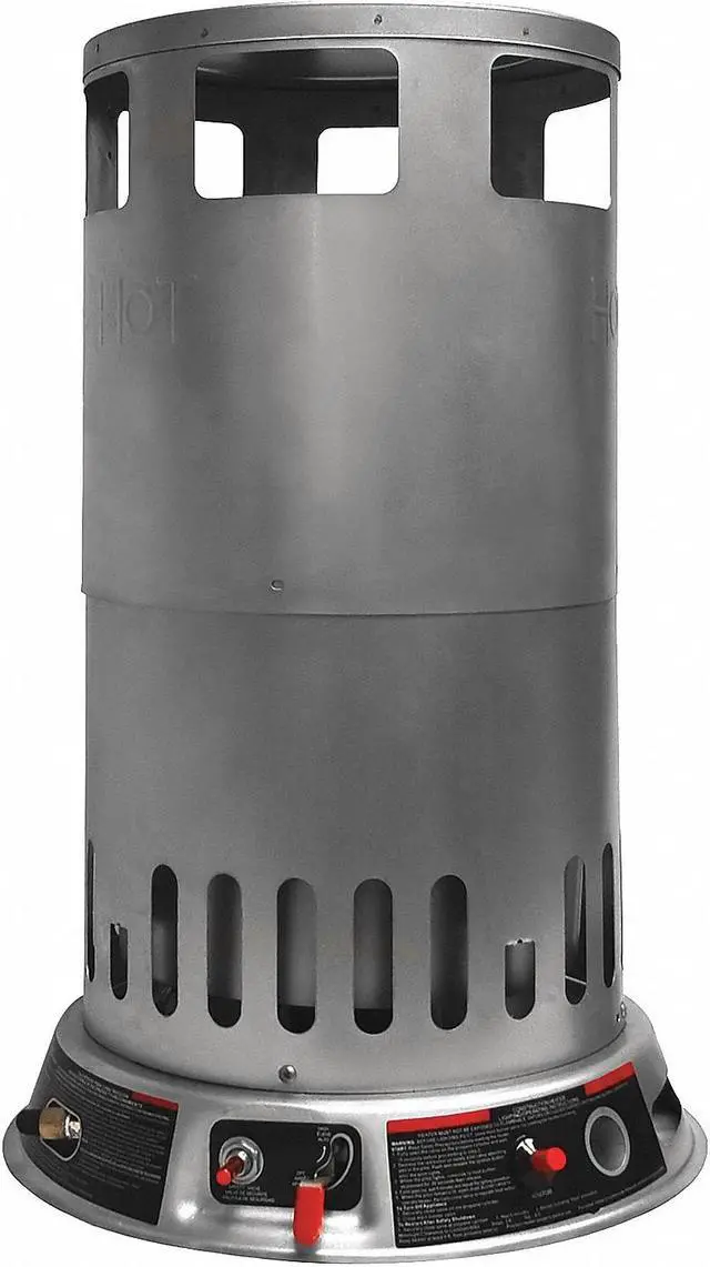 Alt view image 2 of 3 - DAYTON 6BY74 Portable Gas Floor Heater, LP, Matchless Piezo, 15 7/8 in Wx 15