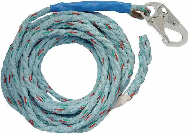 Alt view image 2 of 2 - CONDOR 45J302 Vertical Lifeline, 50 ft., 310 lb. Weight Capacity, Blue
