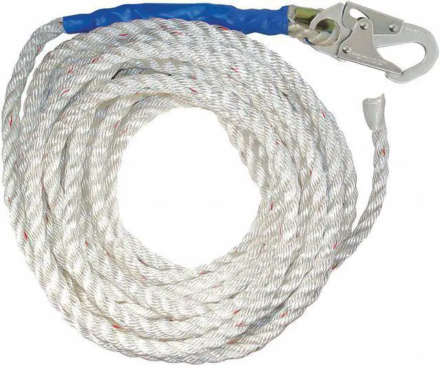 Alt view image 2 of 2 - CONDOR 45J301 Condor Vertical Lifeline, 50 ft Length, 310 lb. Weight Capacity