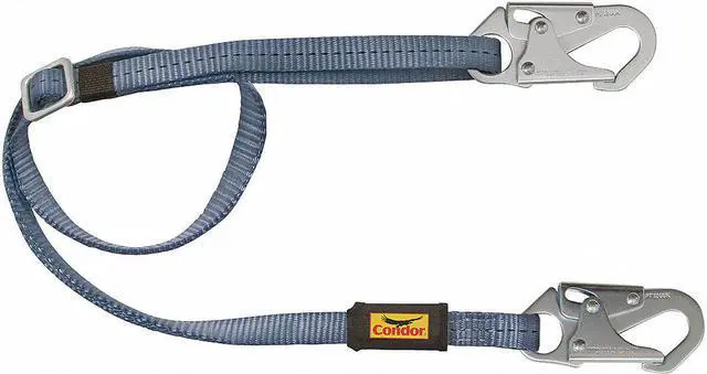 Alt view image 2 of 2 - CONDOR 45J293 Positioning Lanyard, Adjustable Length Restraint Lanyard, 4 ft to
