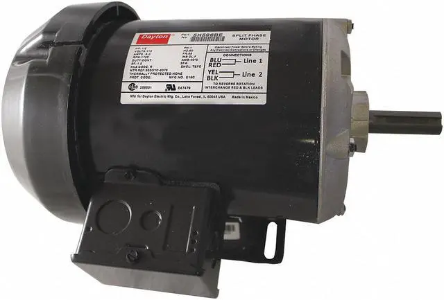 Alt view image 2 of 2 - DAYTON 5K596 GP Mtr,Split Ph,TEFC,1/2 HP,1725 rpm,56