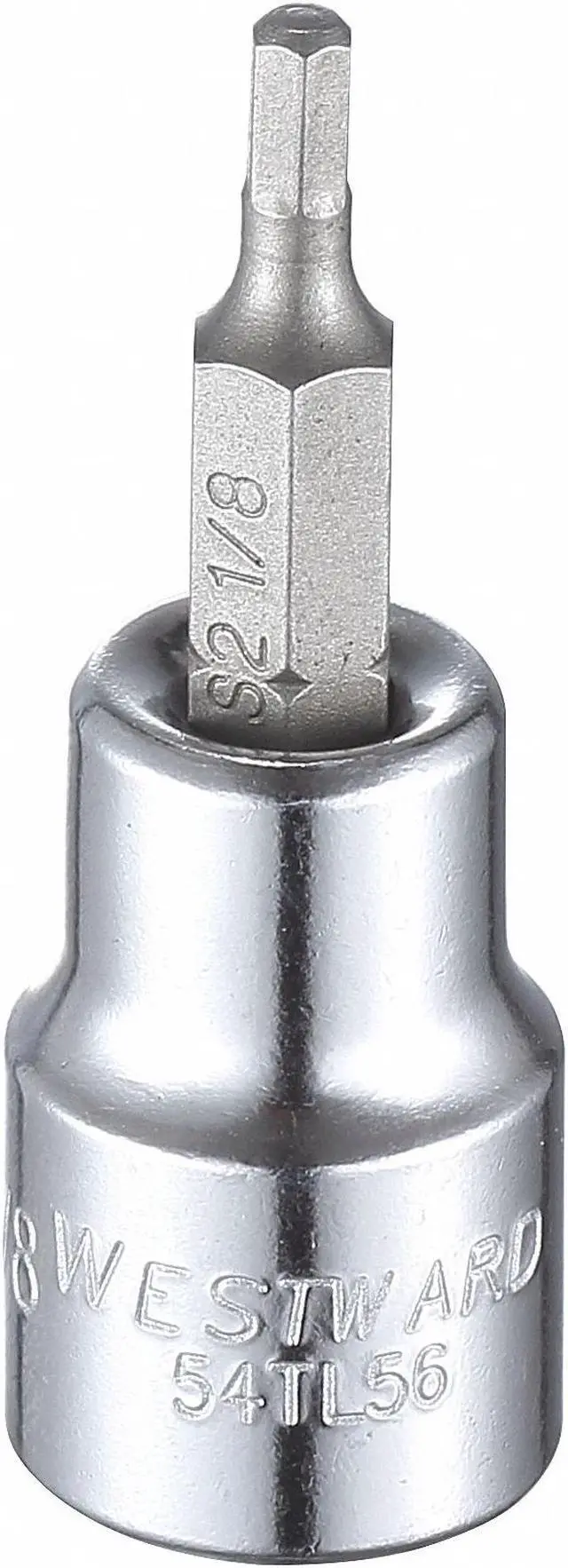 Main image of WESTWARD 54TL56 1/8" Tip, SAE Hex Socket Bit, 1-3/4" L