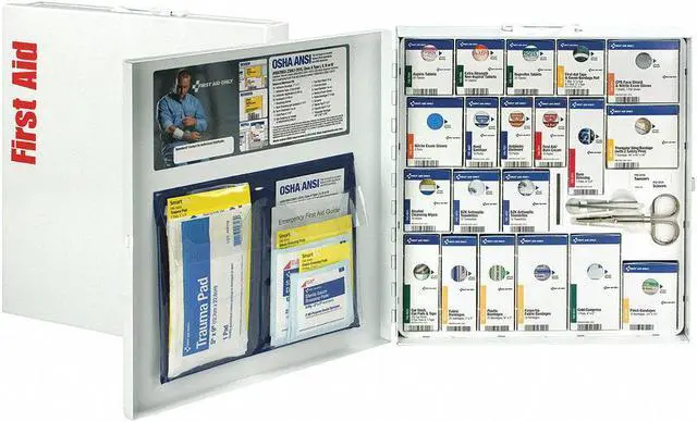 Alt view image 6 of 14 - First Aid Only FAO746000 First Aid Kit Cabinet, White - 50 Persons