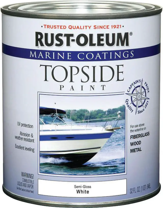 Main image of RUST-OLEUM 207000 1 Qt. Semi-Gloss White Topside Paint