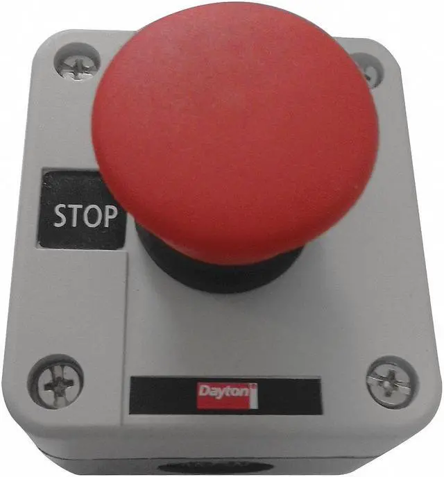 Alt view image 2 of 2 - DAYTON 32W274 Push Buttn Cntrol Station,1NC,Mshrm Head