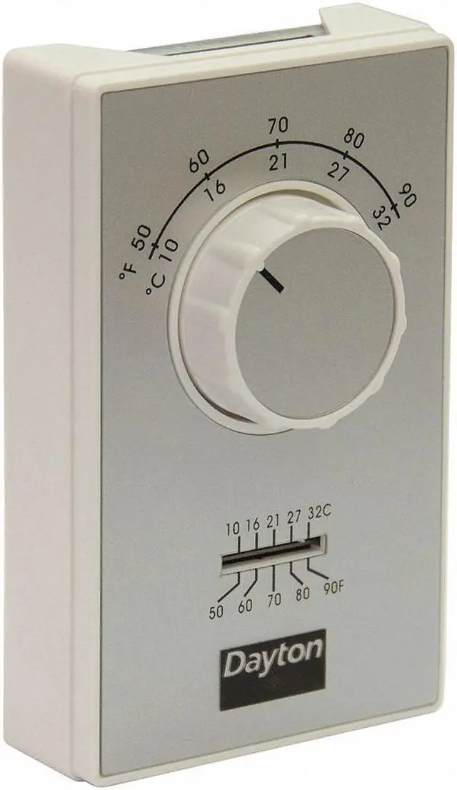Main image of DAYTON 4PU49C Line Voltage Mechanical Thermostat For Wall, 50 to 90 Degree