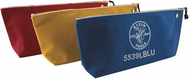 Main image of Klein Tools 5539LCPAK  Large Canvas Bags with zipper, assorted colors, 3 -pack