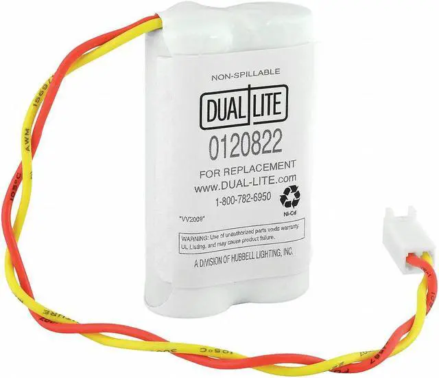 Alt view image 2 of 2 - DUAL-LITE BATT-PACK 2 CELL AA 600MA Battery,Nickel Cadmium,600mAh,2.4VDC