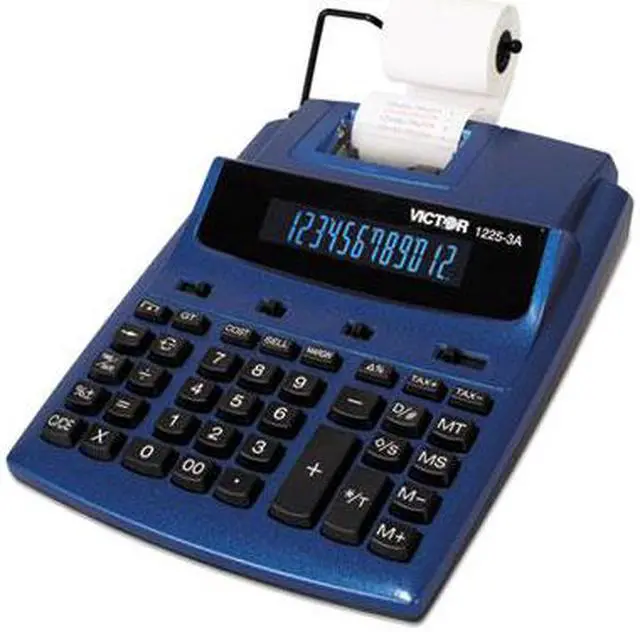 Alt view image 6 of 12 - Victor 1225-3A Antimicrobial Two-Color Printing Calculator Blue/Red Print 3 Lines/Sec 12253A