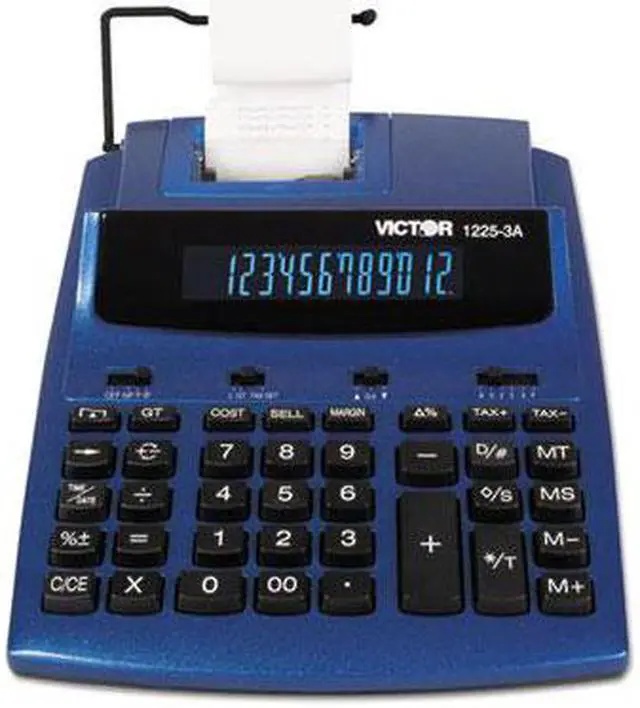 Alt view image 4 of 12 - Victor 1225-3A Antimicrobial Two-Color Printing Calculator Blue/Red Print 3 Lines/Sec 12253A