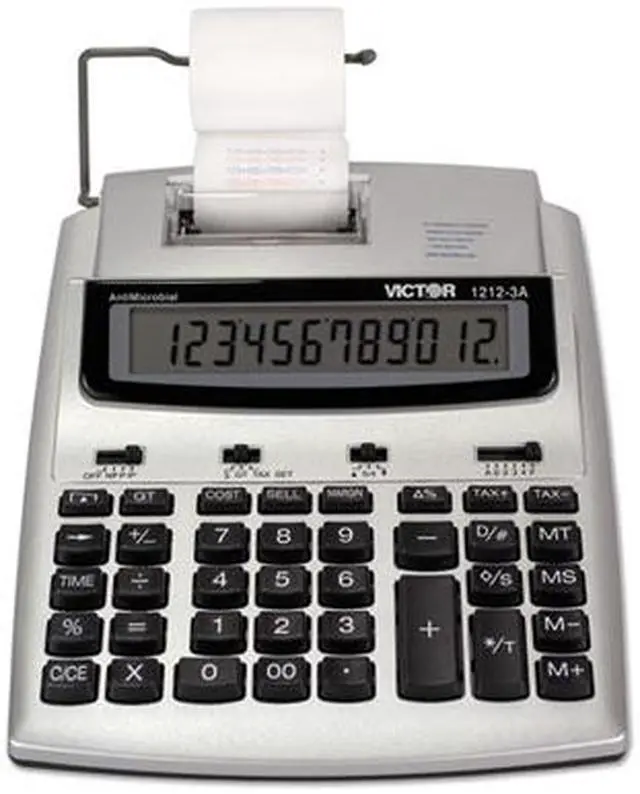 Alt view image 7 of 13 - Victor 1212-3A Antimicrobial Printing Calculator Blue/Red Print 2.7 Lines/Sec 12123A