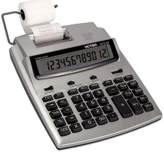 Alt view image 8 of 13 - Victor 1212-3A Antimicrobial Printing Calculator Blue/Red Print 2.7 Lines/Sec 12123A