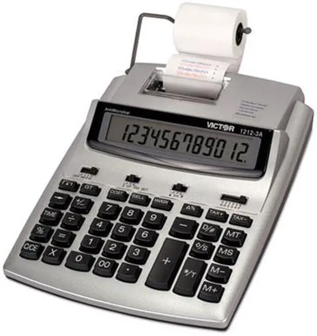 Alt view image 9 of 13 - Victor 1212-3A Antimicrobial Printing Calculator Blue/Red Print 2.7 Lines/Sec 12123A